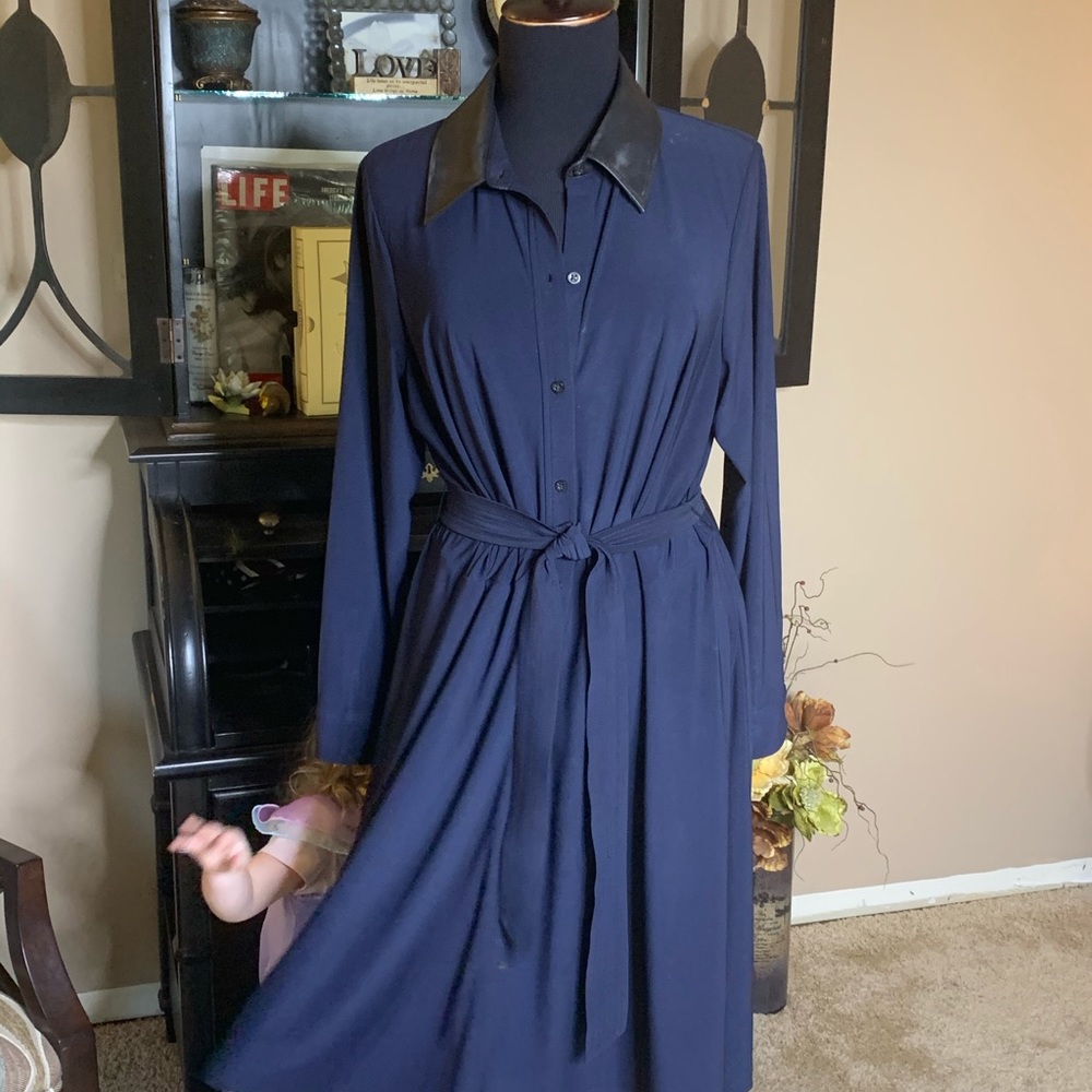 Lauren Ralph Lauren LS dress. Navy blue. 16W